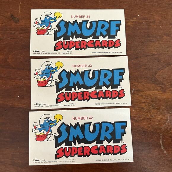 Lot of 12 Topps 1982 Smurfs Super Cards Vintage Ephemera - Picture 5 of 9